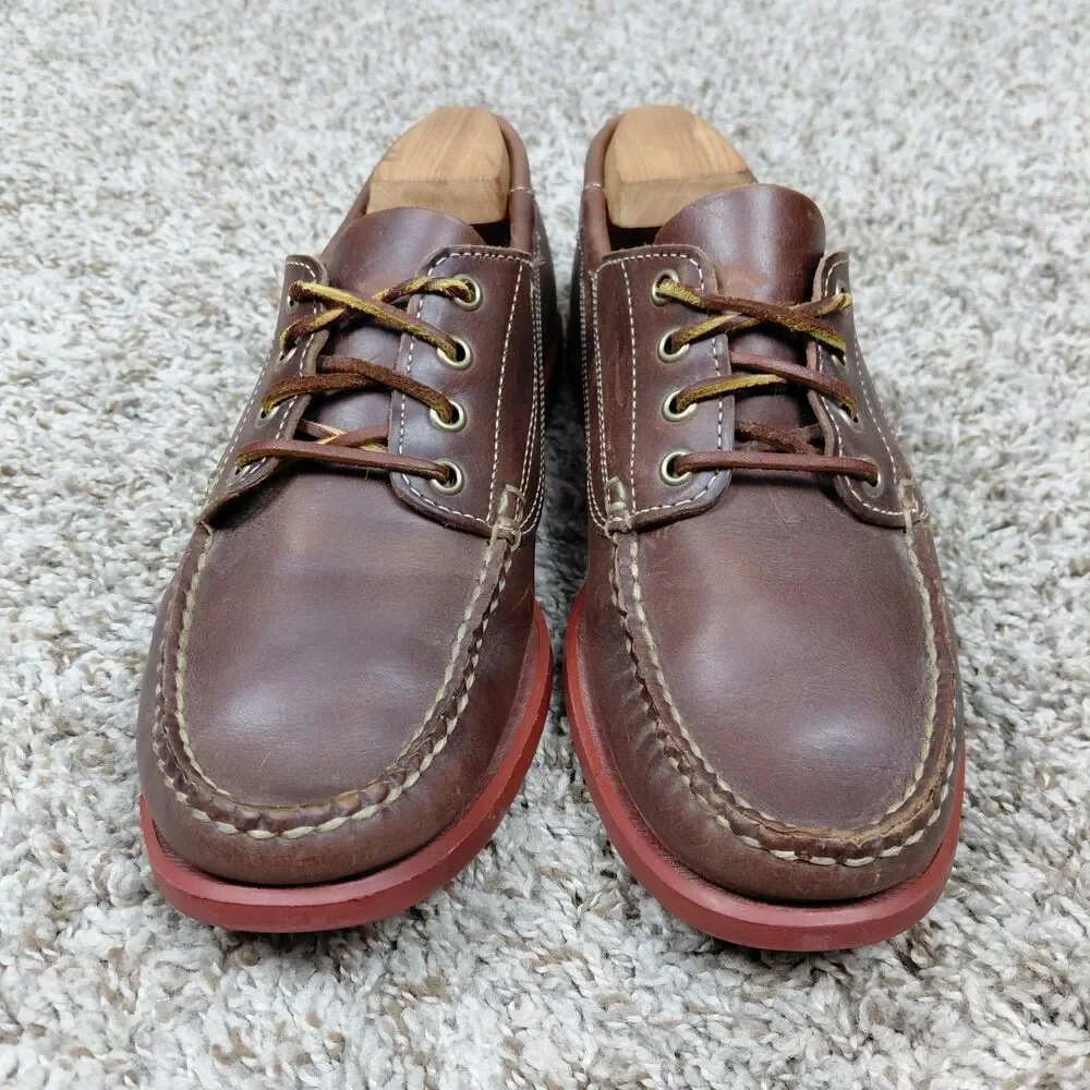 Vintagw Sebago Campsides Hand Sewn Boat Shoes Mens 9 M Brown Leather Made In USA
